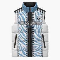 Custom Botswana Football Sleeveless Puffer Jacket Botswana Rising Again - Black - Wonder Print Shop