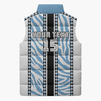 Custom Botswana Football Sleeveless Puffer Jacket Botswana Rising Again - Black - Wonder Print Shop