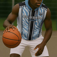 Custom Botswana Football Sleeveless Zip Hoodie Botswana Rising Again - Black - Wonder Print Shop