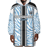 Custom Botswana Football Wearable Blanket Hoodie Botswana Rising Again - Black - Wonder Print Shop