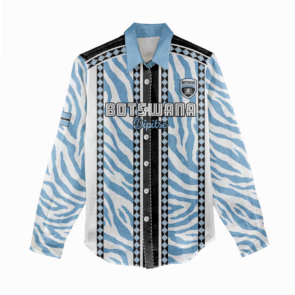 Custom Botswana Football Women Casual Shirt Botswana Rising Again - Black - Wonder Print Shop
