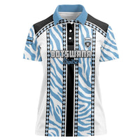 Custom Botswana Football Women Polo Shirt Botswana Rising Again - Black LT15