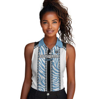 Custom Botswana Football Women Sleeveless Polo Shirt Botswana Rising Again - Black - Wonder Print Shop