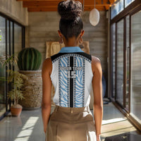 Custom Botswana Football Women Sleeveless Polo Shirt Botswana Rising Again - Black - Wonder Print Shop
