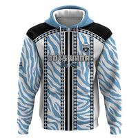 Custom Botswana Football Zip Hoodie Botswana Rising Again - Black - Wonder Print Shop