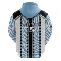 Custom Botswana Football Zip Hoodie Botswana Rising Again - Black - Wonder Print Shop
