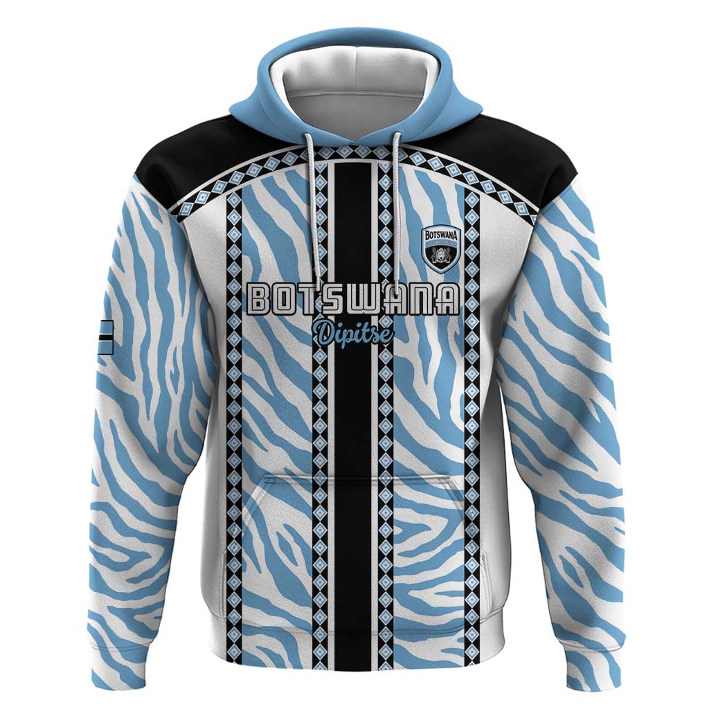 Custom Botswana Football Zip Hoodie Botswana Rising Again - Black - Wonder Print Shop