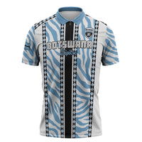Custom Botswana Football Zipper Polo Shirt Botswana Rising Again - Black - Wonder Print Shop