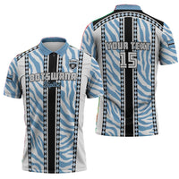 Custom Botswana Football Zipper Polo Shirt Botswana Rising Again - Black - Wonder Print Shop
