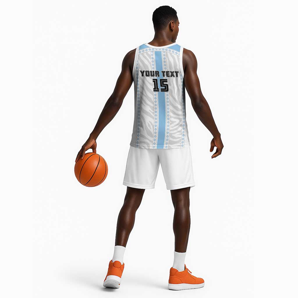 Custom Botswana Football Basketball Jersey Botswana Rising Again - Blue - Wonder Print Shop