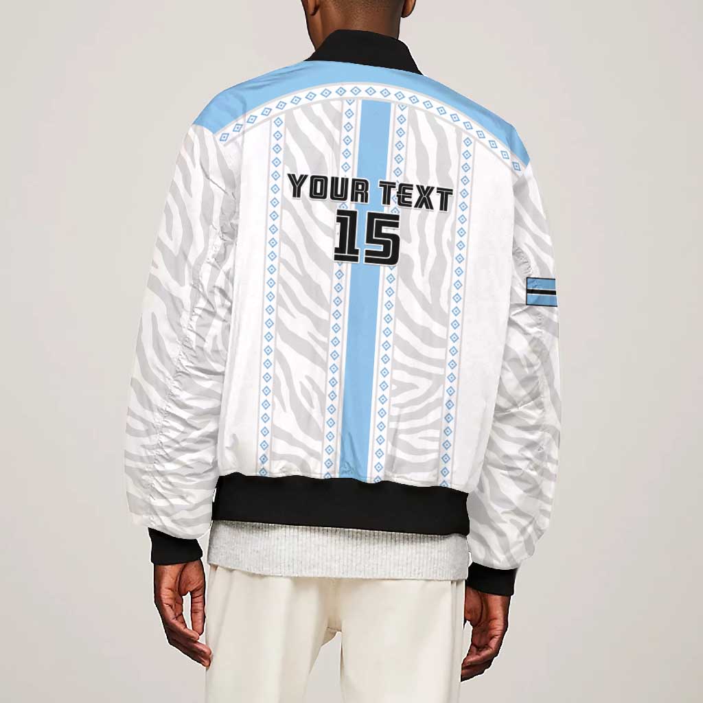 Custom Botswana Football Bomber Jacket Botswana Rising Again - Blue - Wonder Print Shop