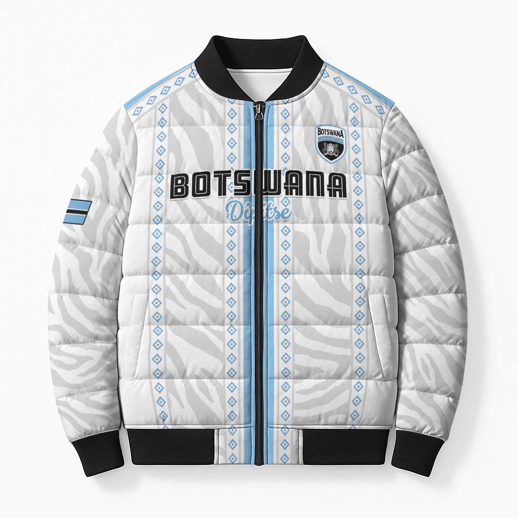 Custom Botswana Football Bomber Puffer Jacket Botswana Rising Again - Blue - Wonder Print Shop
