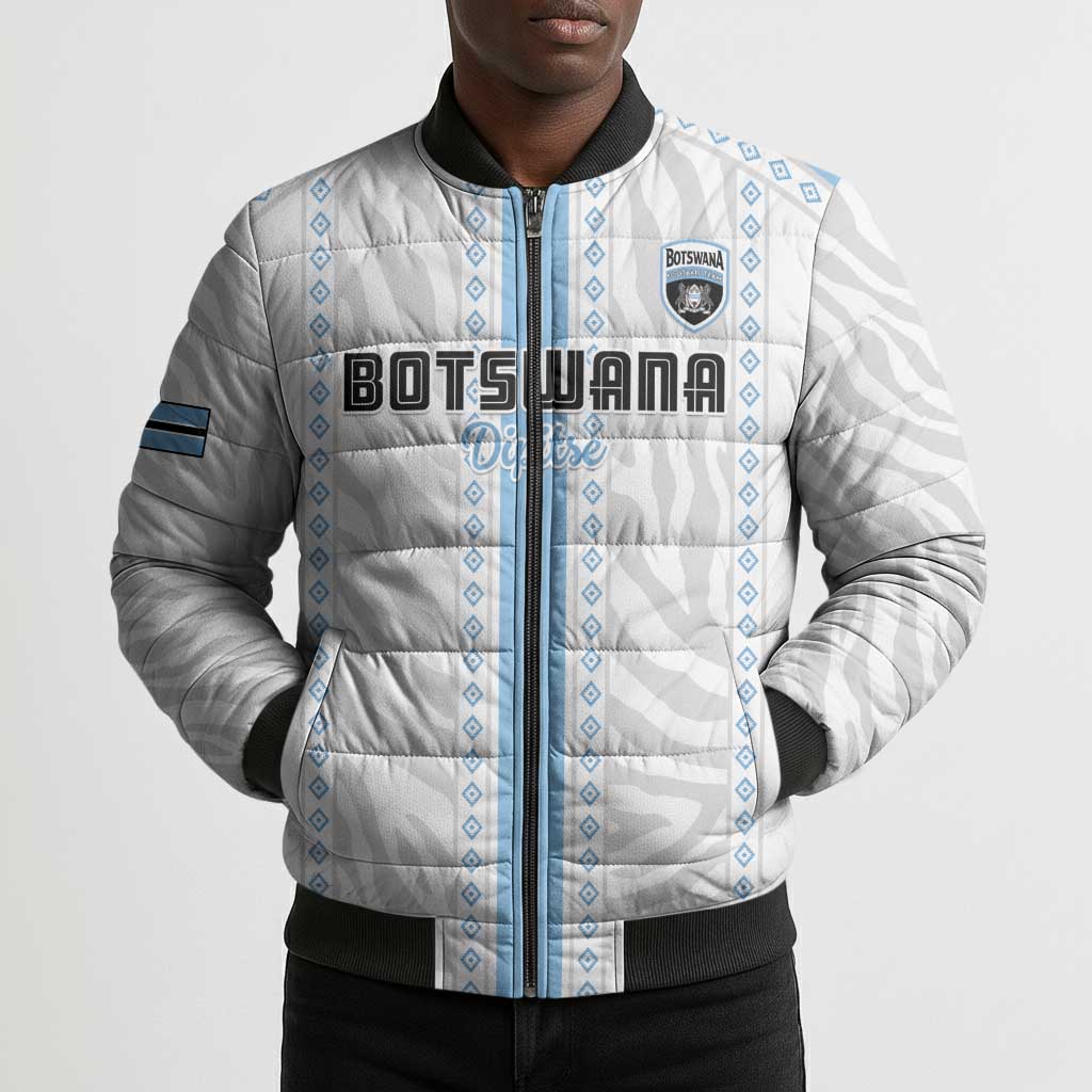 Custom Botswana Football Bomber Puffer Jacket Botswana Rising Again - Blue - Wonder Print Shop