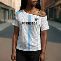 Custom Botswana Football Cross Shoulder Shirt Botswana Rising Again - Blue - Wonder Print Shop