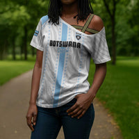 Custom Botswana Football Cross Shoulder Shirt Botswana Rising Again - Blue - Wonder Print Shop