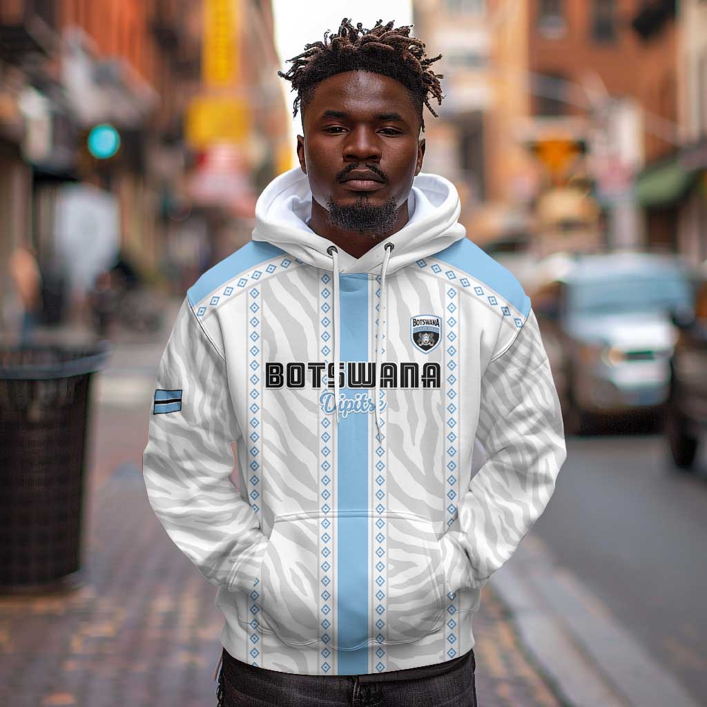 Custom Botswana Football Hoodie Botswana Rising Again - Blue - Wonder Print Shop