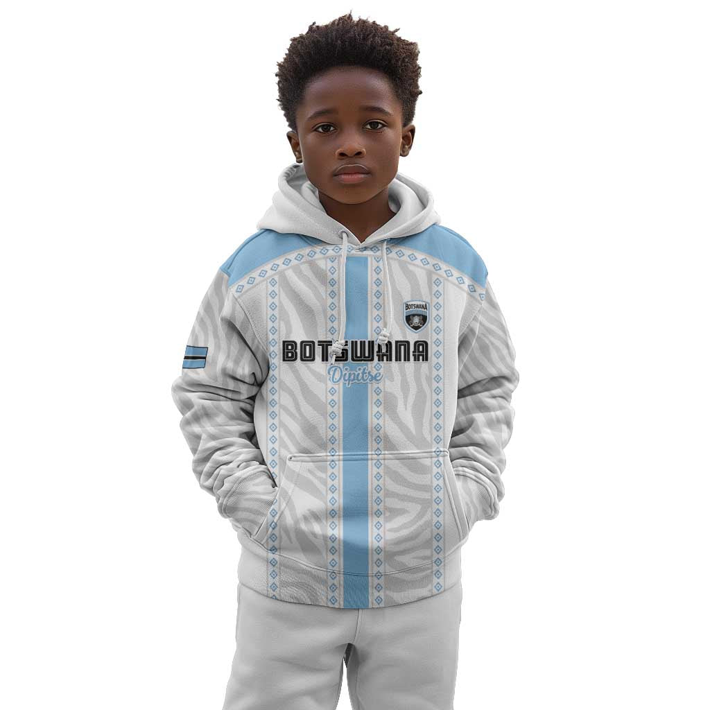 Custom Botswana Football Kid Hoodie Botswana Rising Again - Blue - Wonder Print Shop