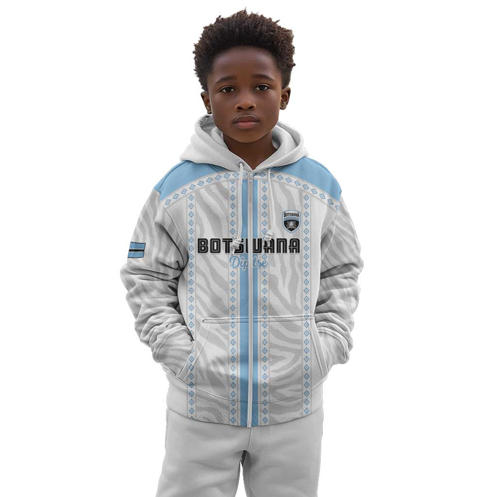 Custom Botswana Football Kid Hoodie Botswana Rising Again - Blue - Wonder Print Shop