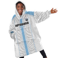 Custom Botswana Football Kid Wearable Blanket Hoodie Botswana Rising Again - Blue - Wonder Print Shop