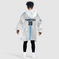 Custom Botswana Football Kid Wearable Blanket Hoodie Botswana Rising Again - Blue - Wonder Print Shop