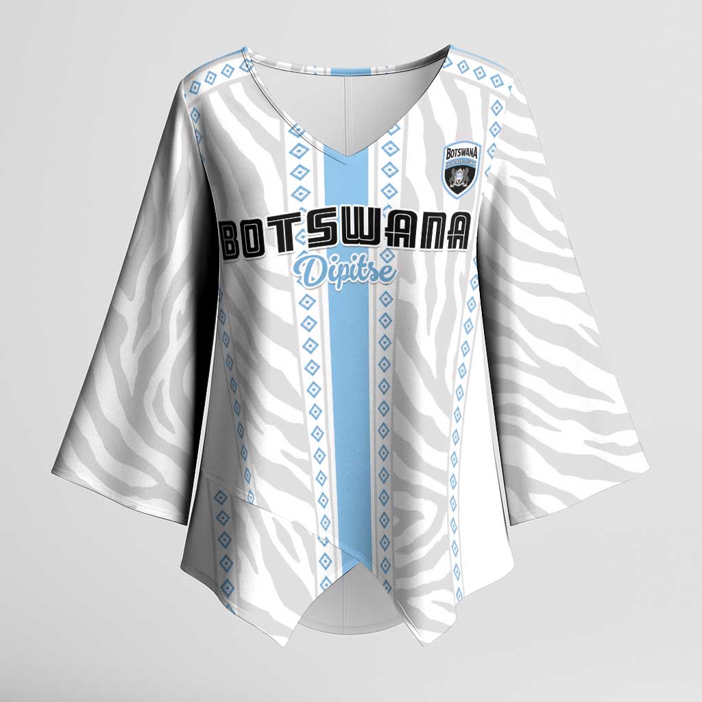Custom Botswana Football Kimono Sleeve Blouse Botswana Rising Again - Blue - Wonder Print Shop