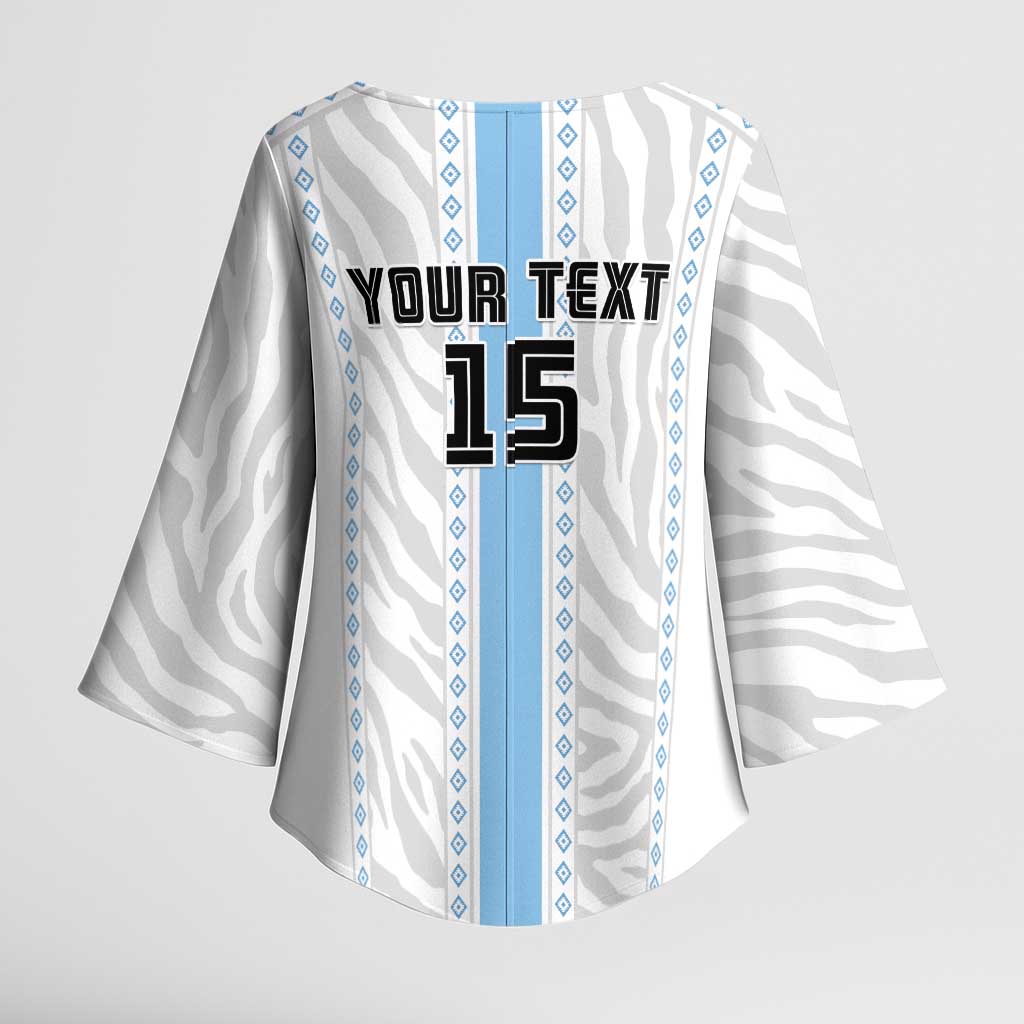 Custom Botswana Football Kimono Sleeve Blouse Botswana Rising Again - Blue - Wonder Print Shop