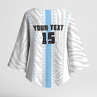 Custom Botswana Football Kimono Sleeve Blouse Botswana Rising Again - Blue - Wonder Print Shop