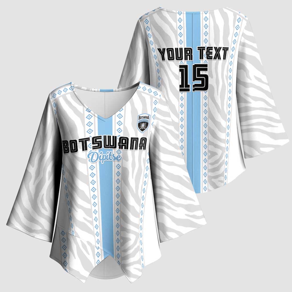 Custom Botswana Football Kimono Sleeve Blouse Botswana Rising Again - Blue - Wonder Print Shop