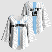 Custom Botswana Football Kimono Sleeve Blouse Botswana Rising Again - Blue - Wonder Print Shop