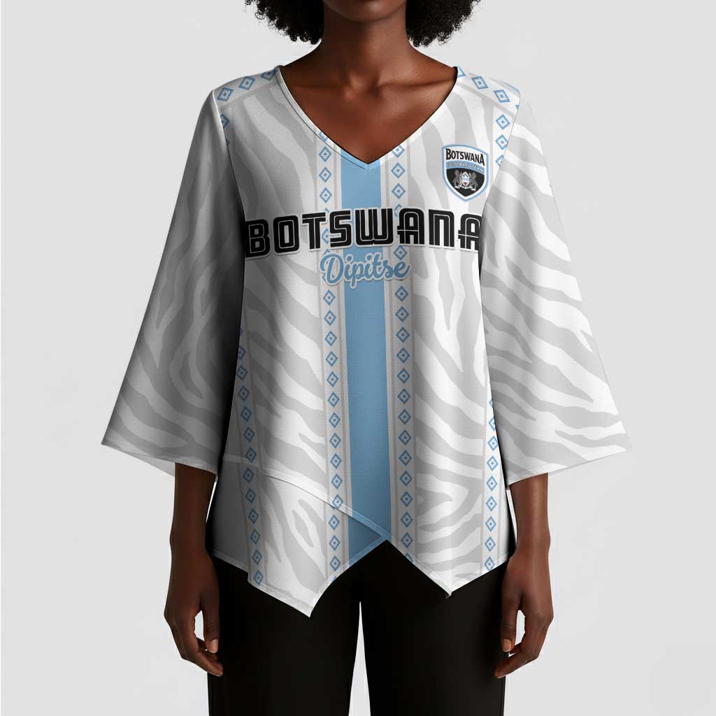 Custom Botswana Football Kimono Sleeve Blouse Botswana Rising Again - Blue - Wonder Print Shop