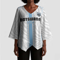 Custom Botswana Football Kimono Sleeve Blouse Botswana Rising Again - Blue - Wonder Print Shop