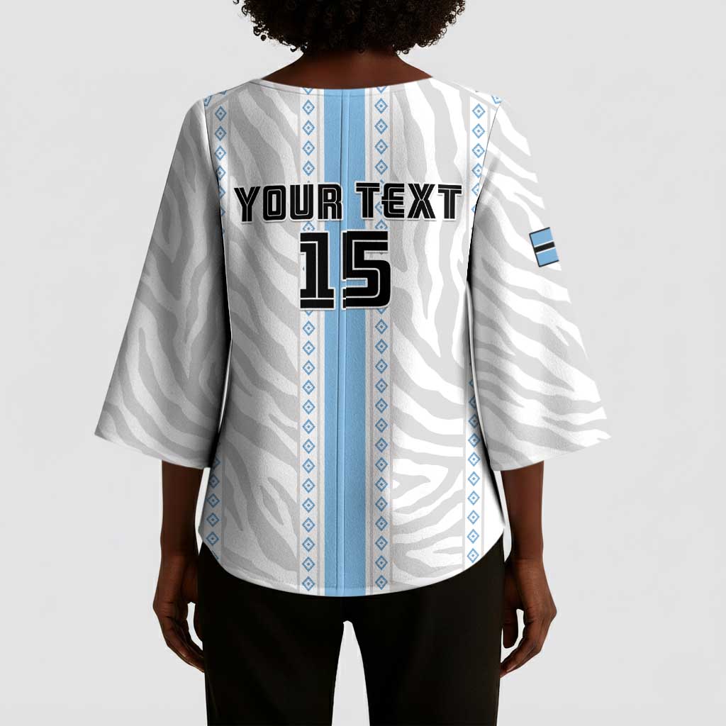 Custom Botswana Football Kimono Sleeve Blouse Botswana Rising Again - Blue - Wonder Print Shop