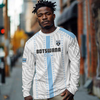 Custom Botswana Football Long Sleeve Shirt Botswana Rising Again - Blue - Wonder Print Shop