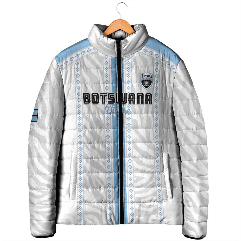 Custom Botswana Football Padded Jacket Botswana Rising Again - Blue - Wonder Print Shop