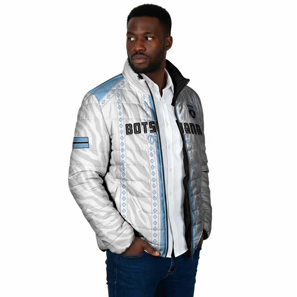 Custom Botswana Football Padded Jacket Botswana Rising Again - Blue - Wonder Print Shop