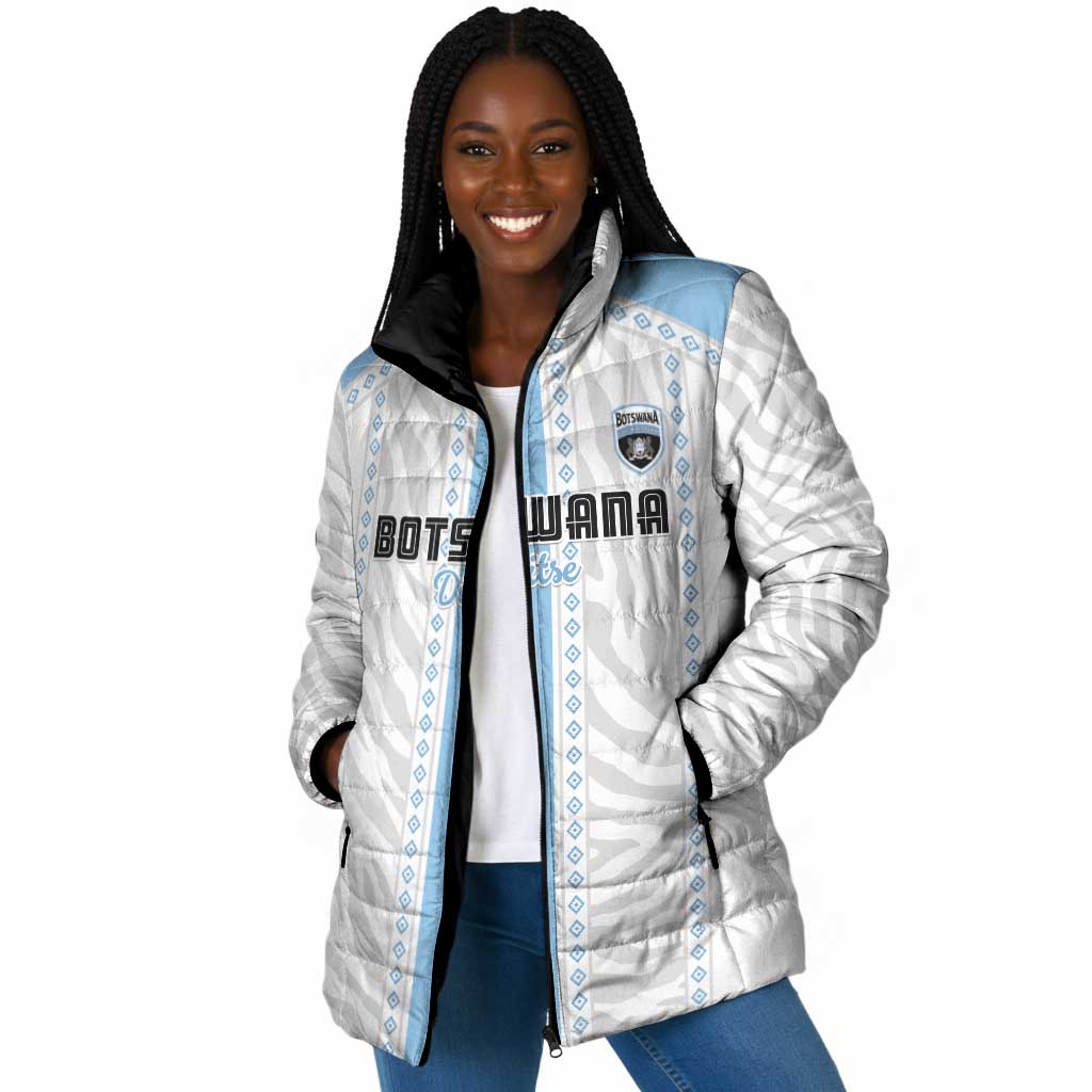 Custom Botswana Football Padded Jacket Botswana Rising Again - Blue - Wonder Print Shop