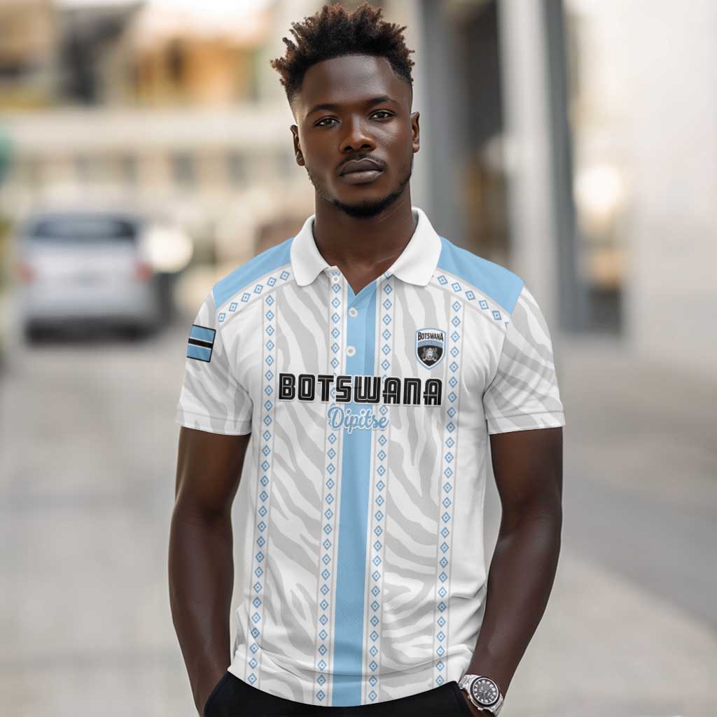 Custom Botswana Football Polo Shirt Botswana Rising Again - Blue LT15