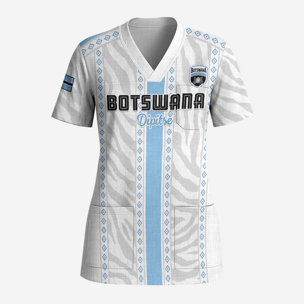 Custom Botswana Football Scrub Top Botswana Rising Again - Blue - Wonder Print Shop