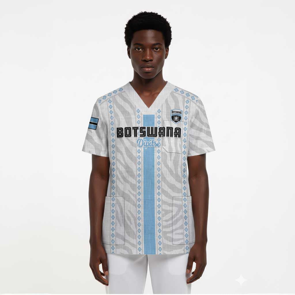 Custom Botswana Football Scrub Top Botswana Rising Again - Blue - Wonder Print Shop