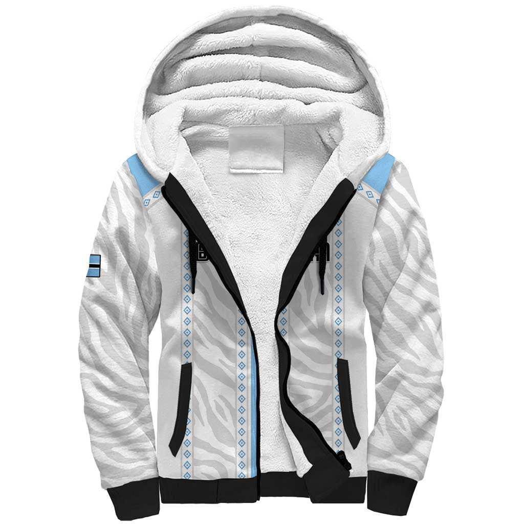 Custom Botswana Football Sherpa Hoodie Botswana Rising Again - Blue - Wonder Print Shop