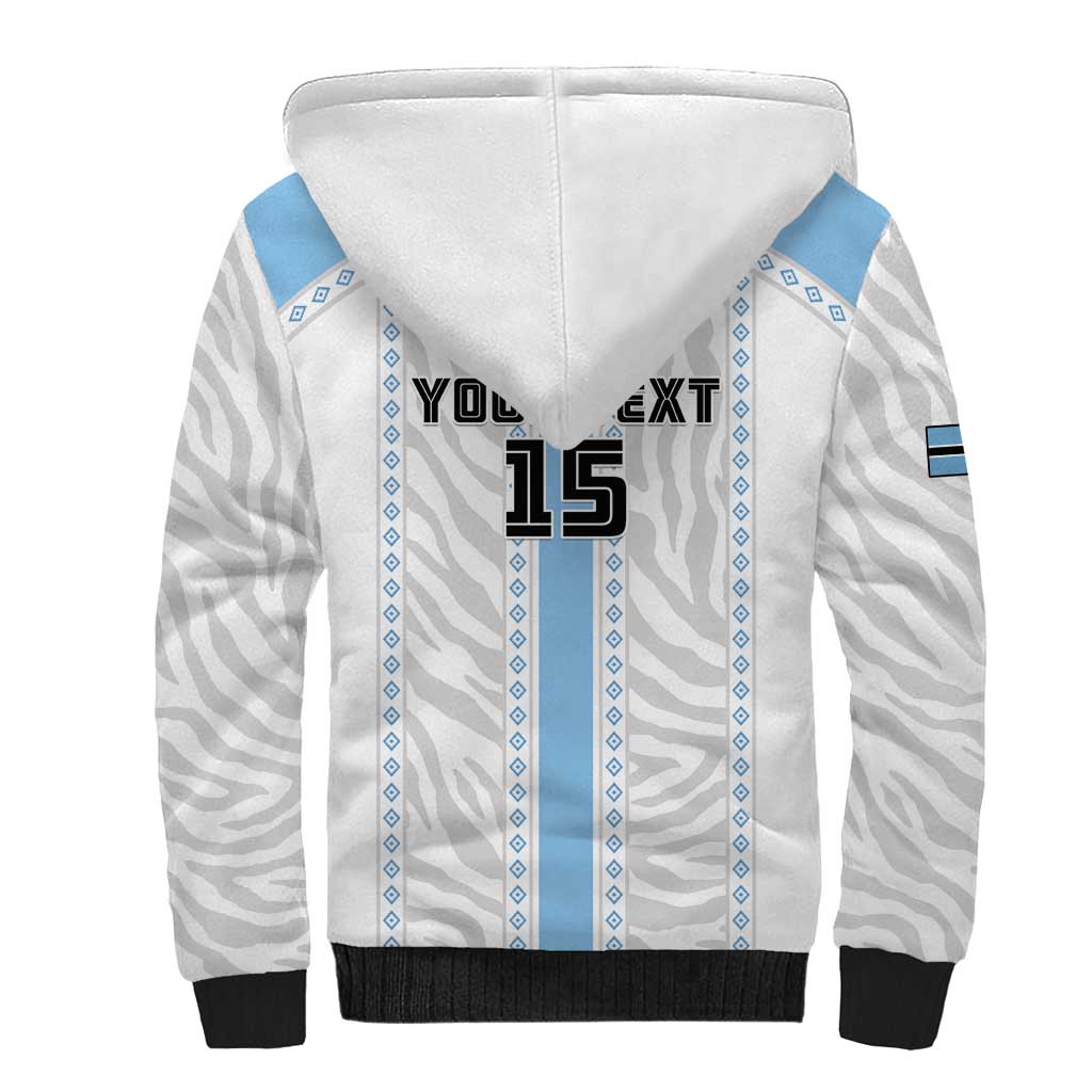 Custom Botswana Football Sherpa Hoodie Botswana Rising Again - Blue - Wonder Print Shop