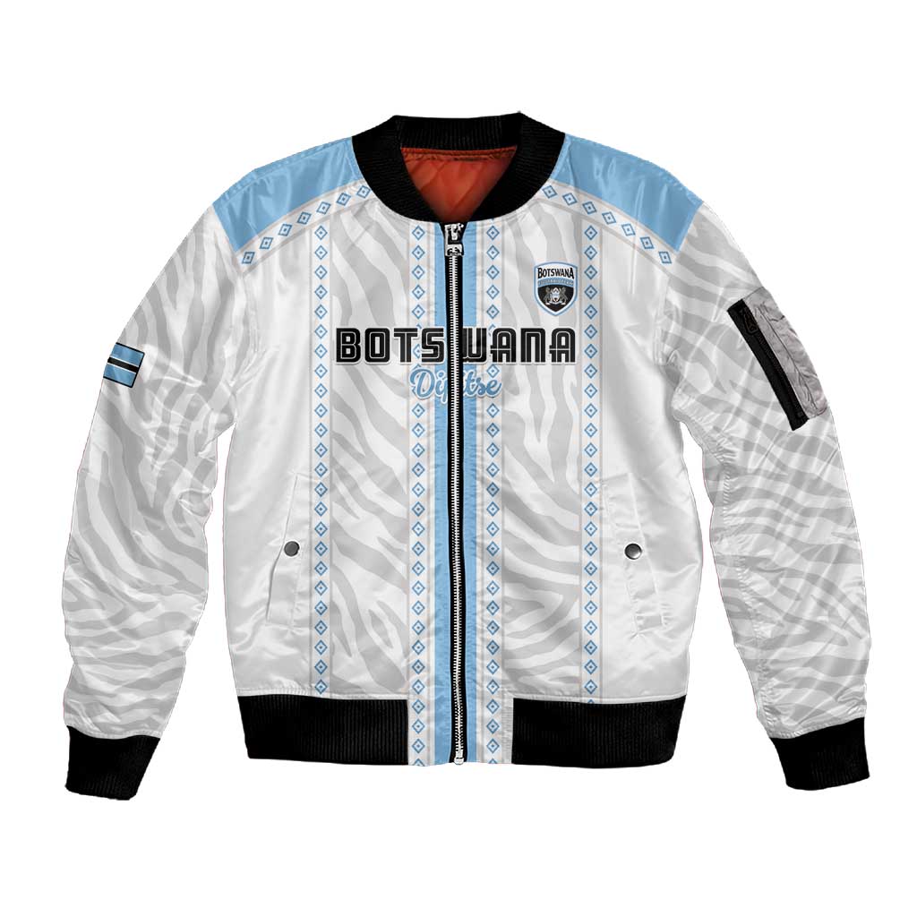Custom Botswana Football Sleeve Zip Bomber Jacket Botswana Rising Again - Blue - Wonder Print Shop