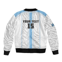 Custom Botswana Football Sleeve Zip Bomber Jacket Botswana Rising Again - Blue - Wonder Print Shop