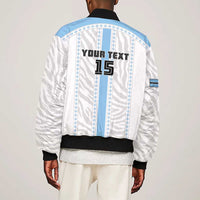Custom Botswana Football Sleeve Zip Bomber Jacket Botswana Rising Again - Blue - Wonder Print Shop