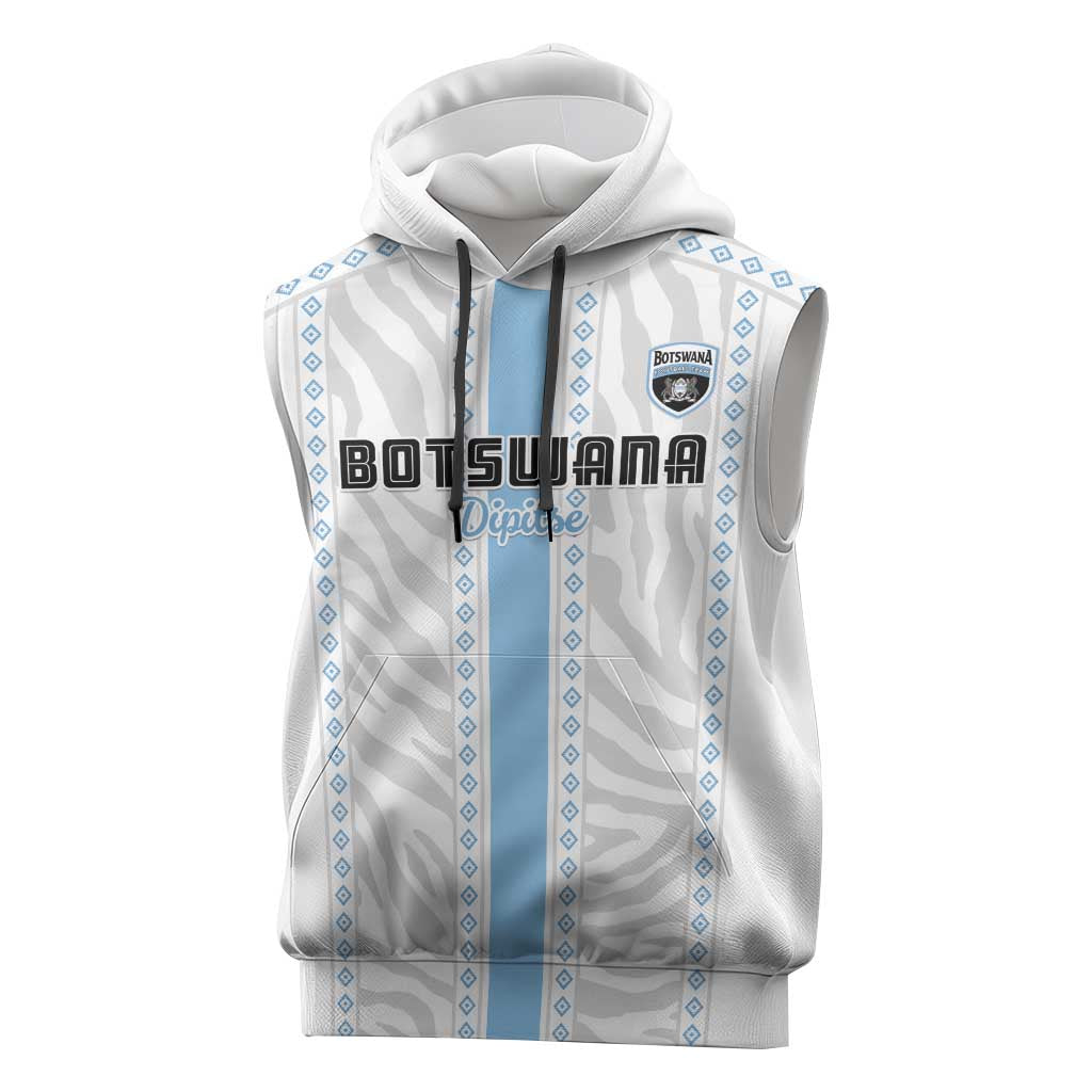 Custom Botswana Football Sleeveless Hoodie Botswana Rising Again - Blue - Wonder Print Shop