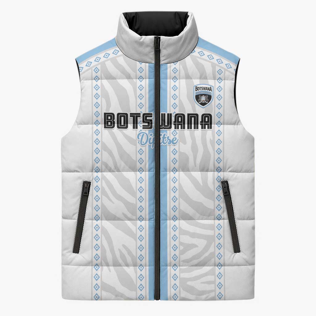 Custom Botswana Football Sleeveless Puffer Jacket Botswana Rising Again - Blue - Wonder Print Shop