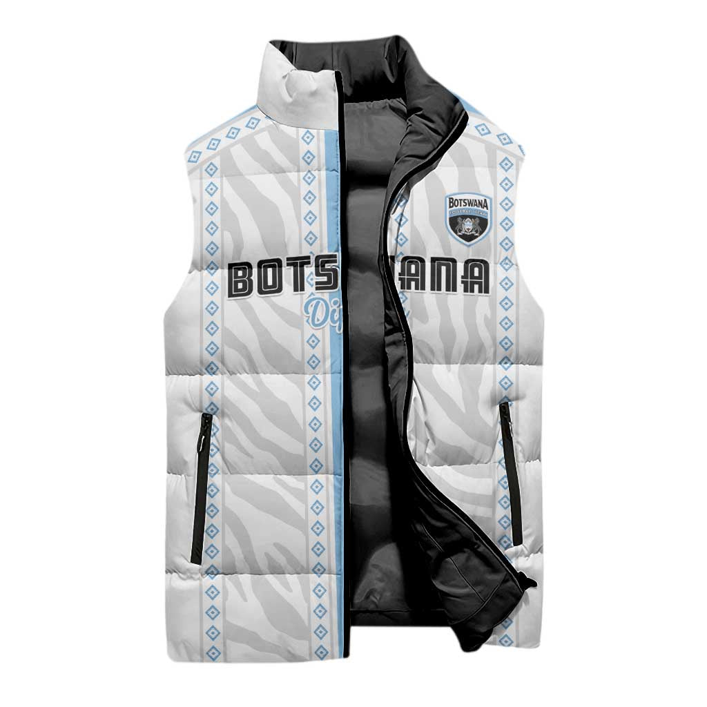 Custom Botswana Football Sleeveless Puffer Jacket Botswana Rising Again - Blue - Wonder Print Shop