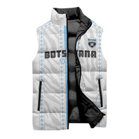Custom Botswana Football Sleeveless Puffer Jacket Botswana Rising Again - Blue - Wonder Print Shop