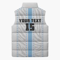 Custom Botswana Football Sleeveless Puffer Jacket Botswana Rising Again - Blue - Wonder Print Shop