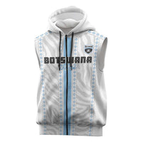 Custom Botswana Football Sleeveless Zip Hoodie Botswana Rising Again - Blue - Wonder Print Shop
